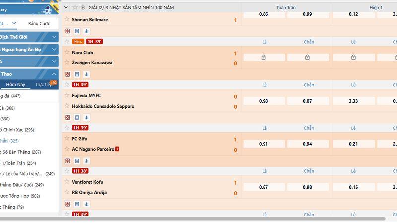 Sảnh thể thao WBET VN88 đẳng cấp