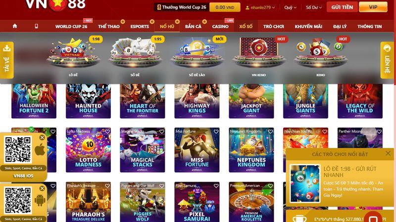 Trải nghiệm nổ hũ tại VN88 không thể chối từ